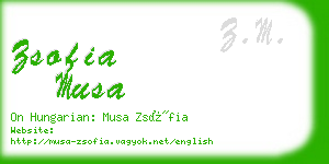 zsofia musa business card